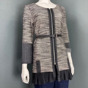 Anthropology Striated Zip Front Sweater Blazer